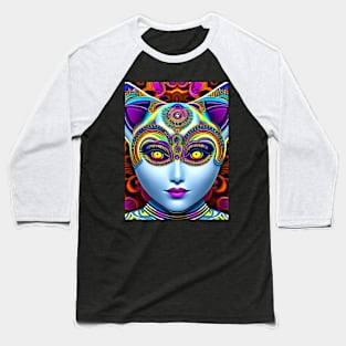 Catgirl DMTfied (20) - Trippy Psychedelic Art Baseball T-Shirt